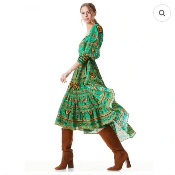 Alice + Olivia Rowen Square Neck Midi Dress - Picture 4 of 12